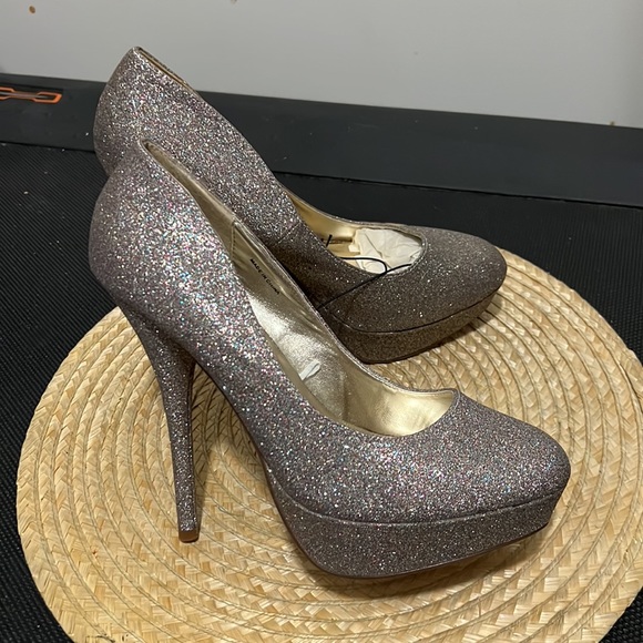 Forever21 Glitter Shimmer Sparkling Platform Heel Size 10 - Picture 8 of 15